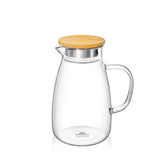 Wilmax England Glaskrug mit Bambusdeckel, 1500 ml, WL-888215/A